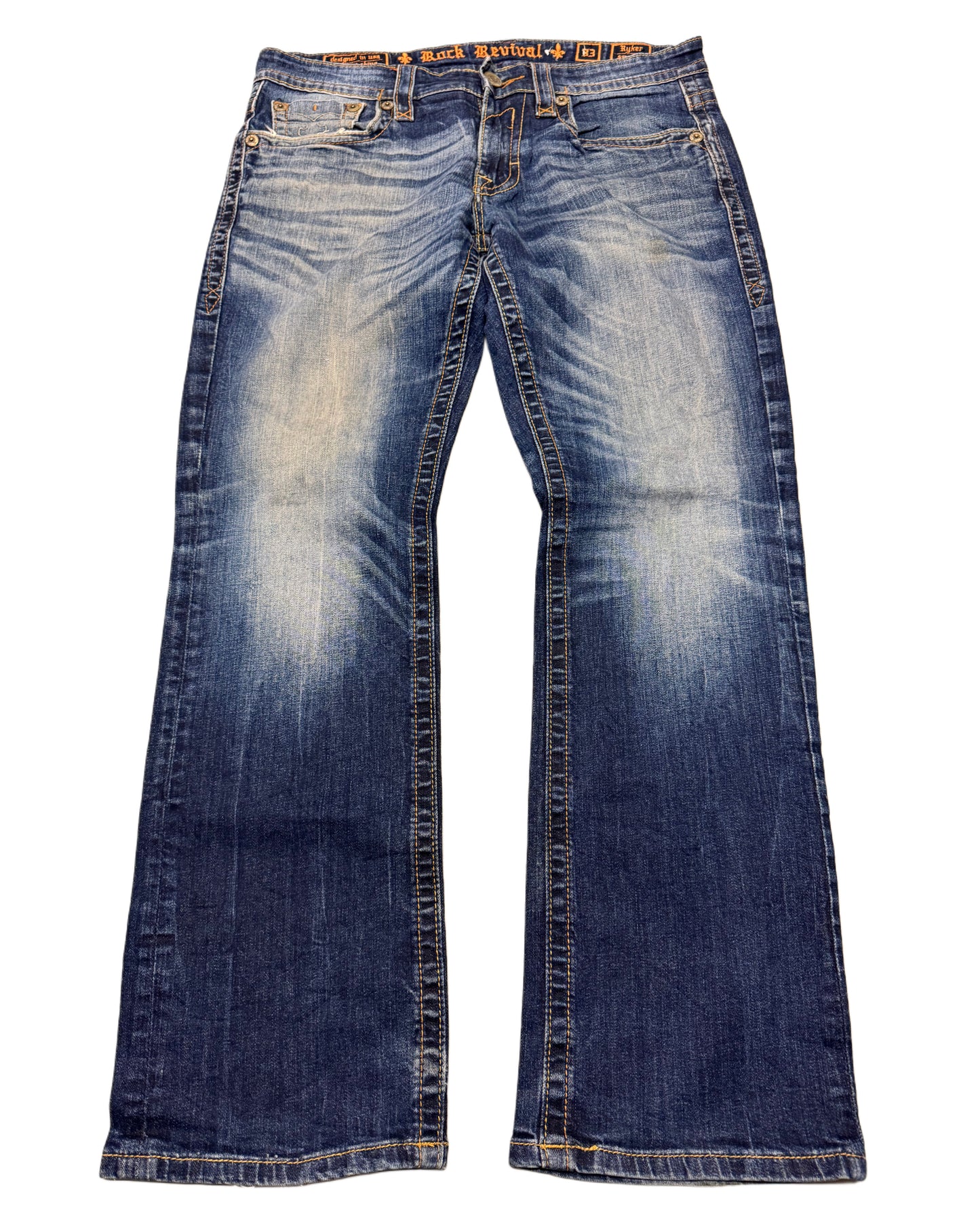 2000's Rock Revival Straight Jeans *rare 34x30