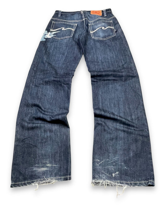 2000‘s Blue Way Japanese Baggy Jeans *rare 30x34