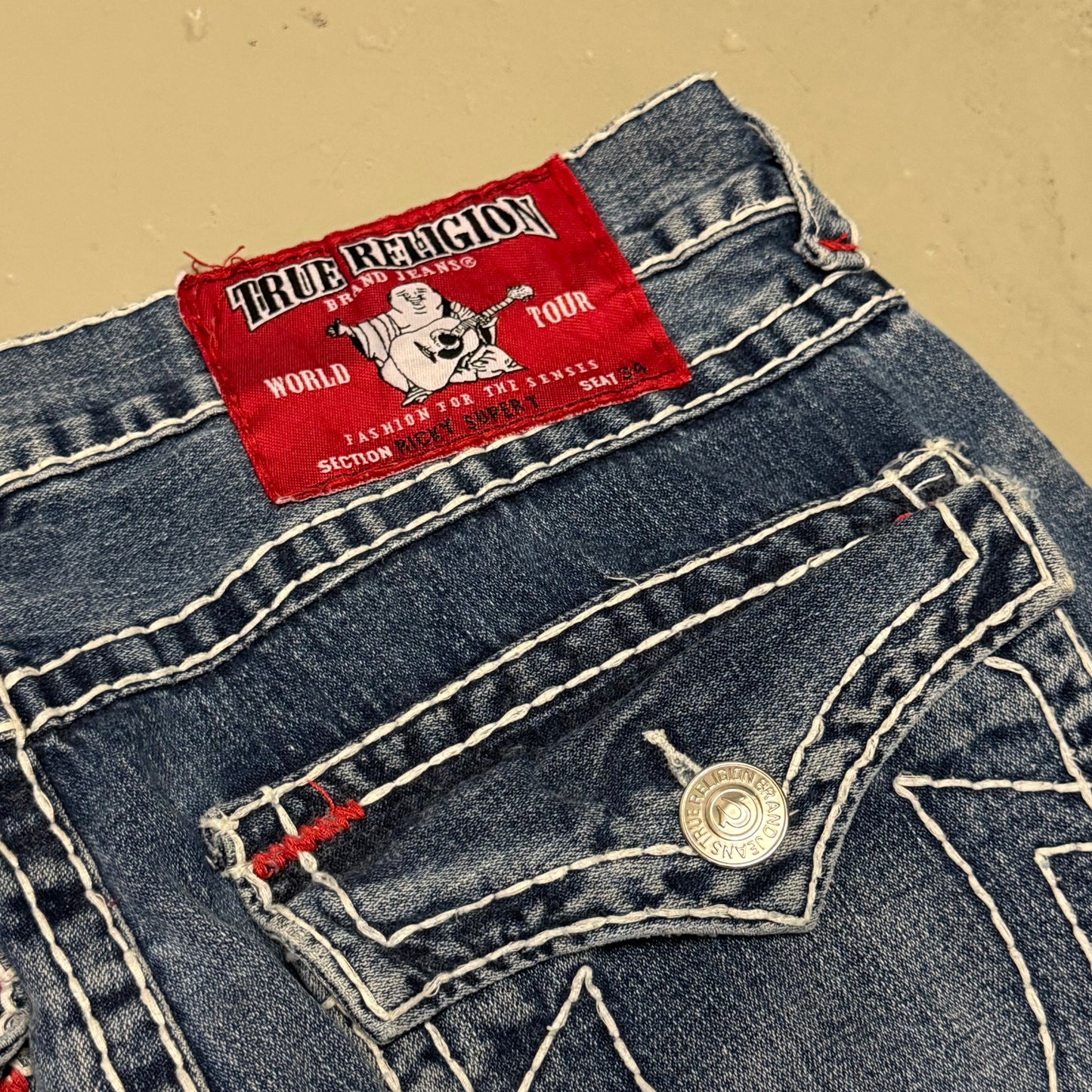 2000‘s True Religion Baggy/Straight Jeans made in U.S.A. *selten 38x34