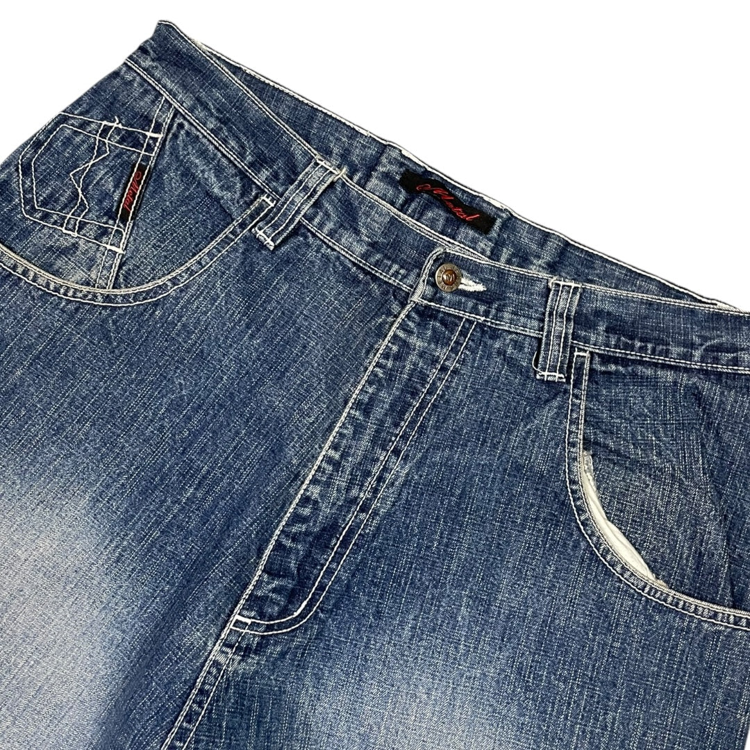 2000‘s Metal Hip Hop Baggy Jeans Heavy Denim *rare 32x32