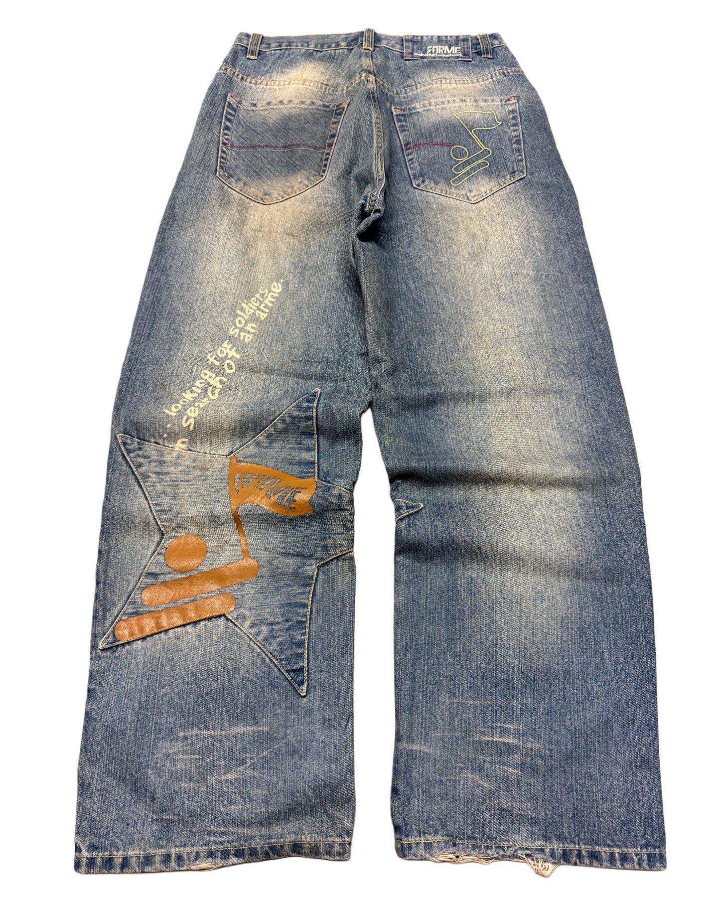 2000‘s Welcome To The Hood Hip Hop Baggy Jeans *very rare 32x34