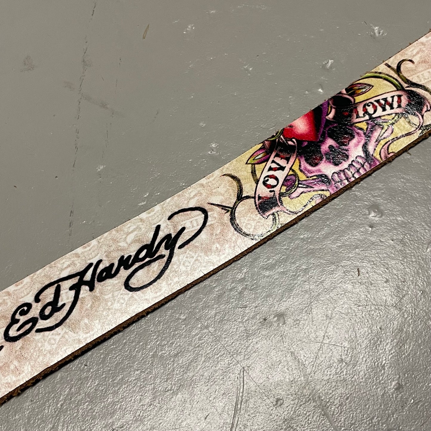 Y2K Ed Hardy leather belt size 85