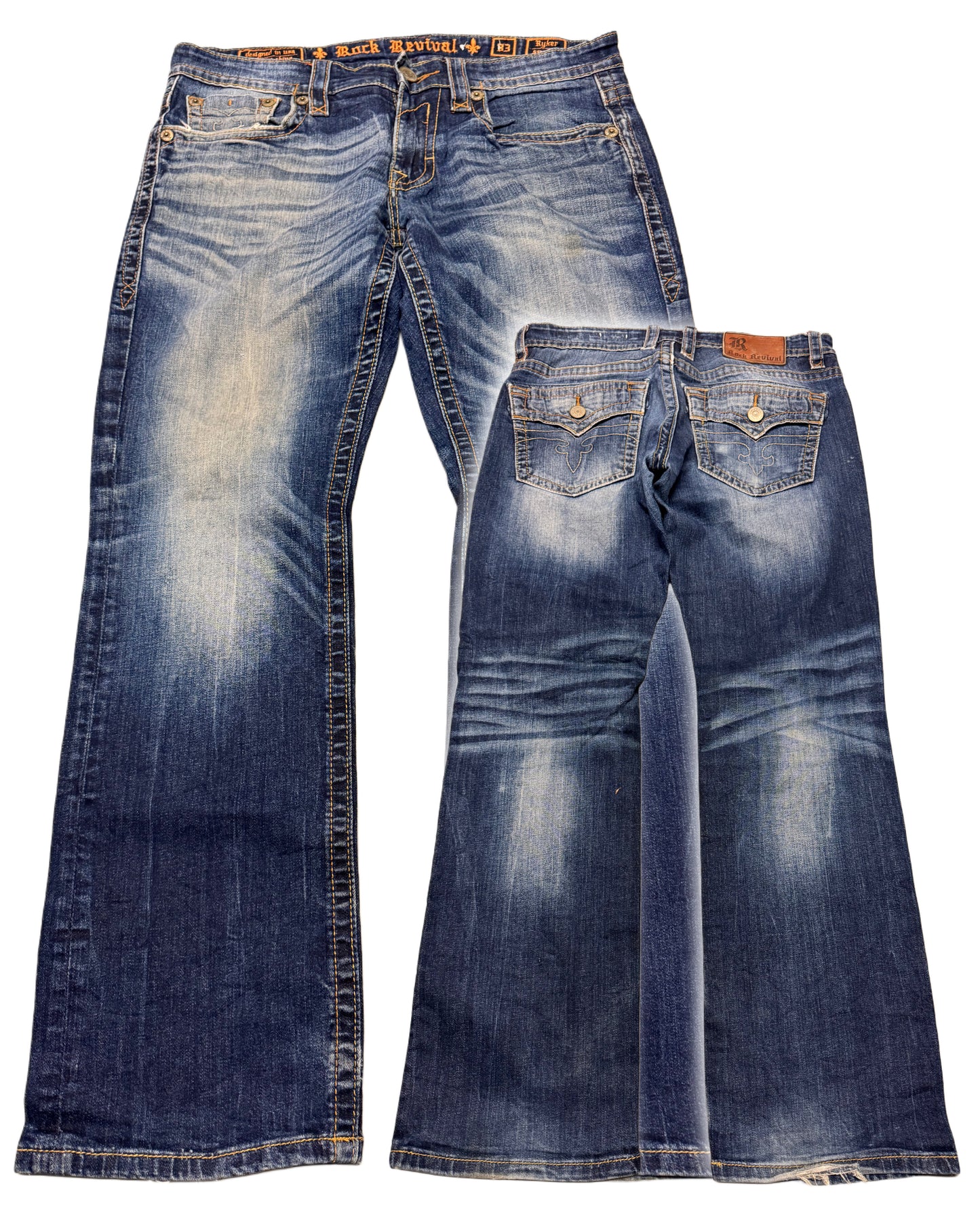 2000's Rock Revival Straight Jeans *rare 34x30