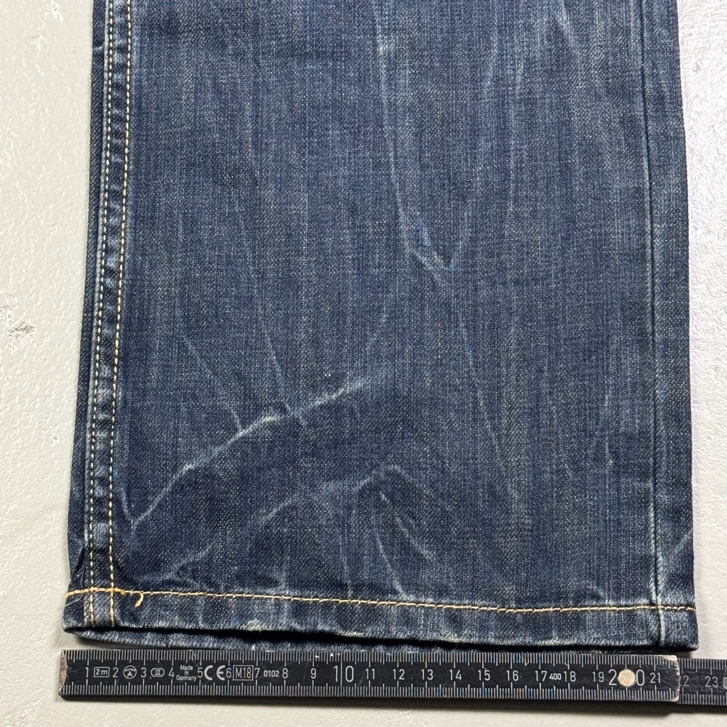 2000's Big Train Japanese Dragon Archive Baggy/Straight Jeans *very rare 31x34