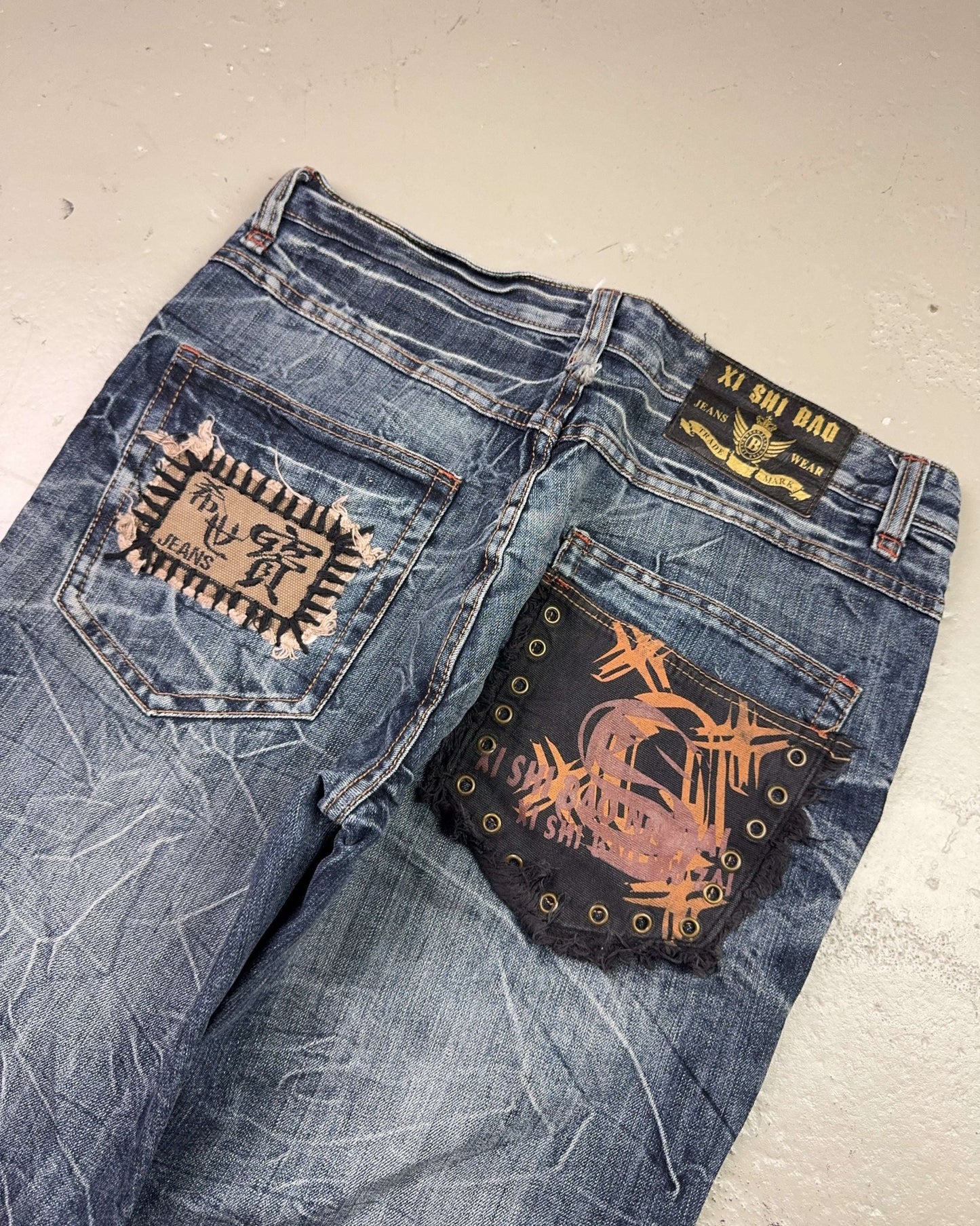 2000's Xi Shi Bao Japanese Straight/Baggy Jeans *rare 34x34 (L)