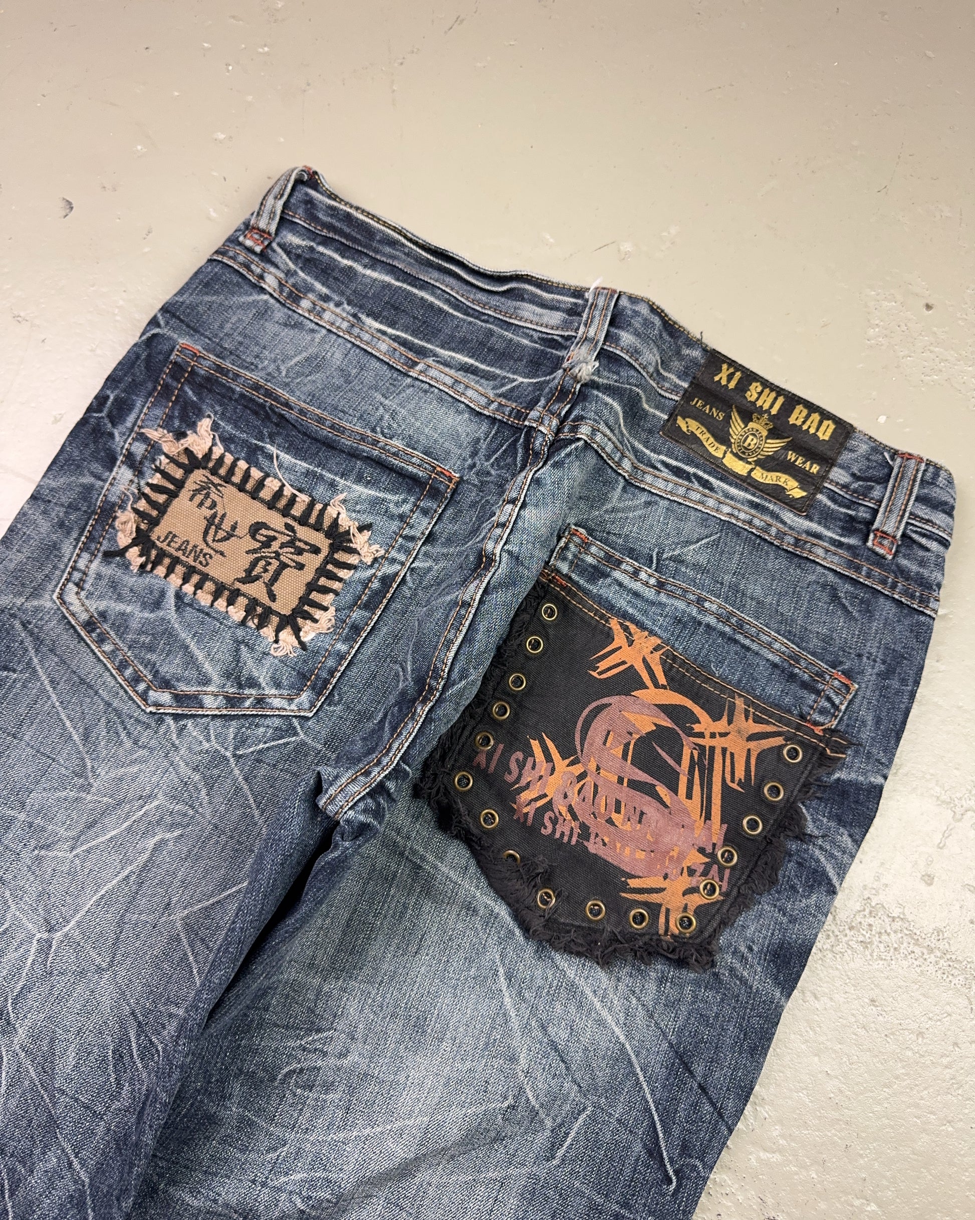 2000's Xi Shi Bao Japanese Straight/Baggy Jeans *rare 34x34 (L)