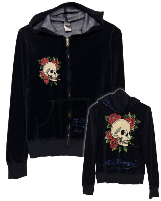 00‘s Ed Hardy Velour Women‘s Hoodie *selten (S)