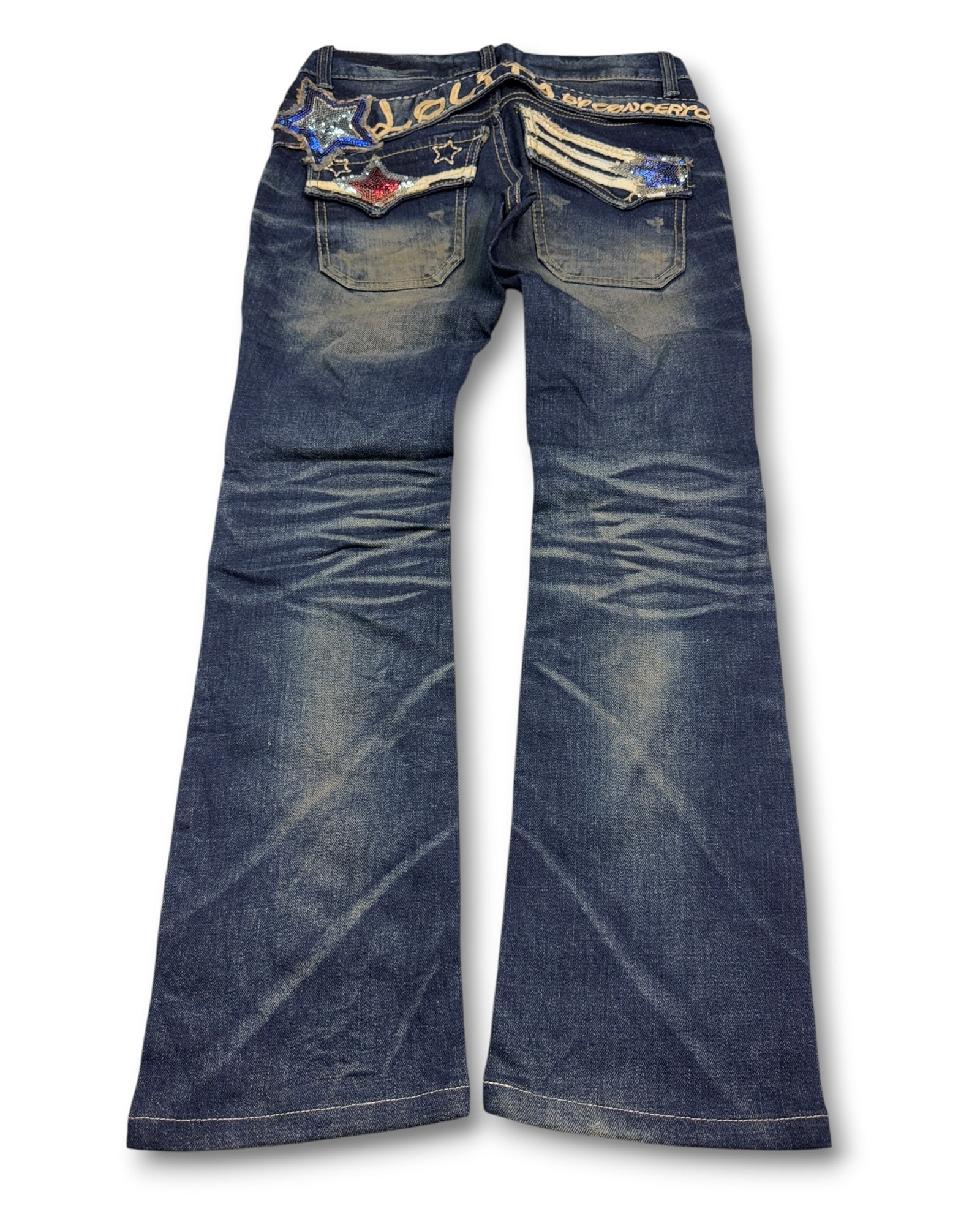 2000's Lolita Low Waist/Bootcut Japanese Archive Jeans Women's *very rare W27 (S)