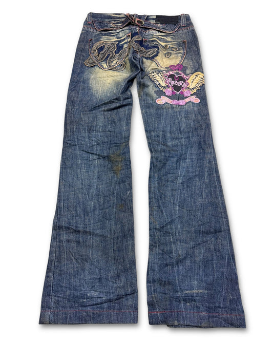 2000's Riobera Japanese Archive Low Waist/Flared Jeans Women's Women's *extremely rare 28x28 (S)