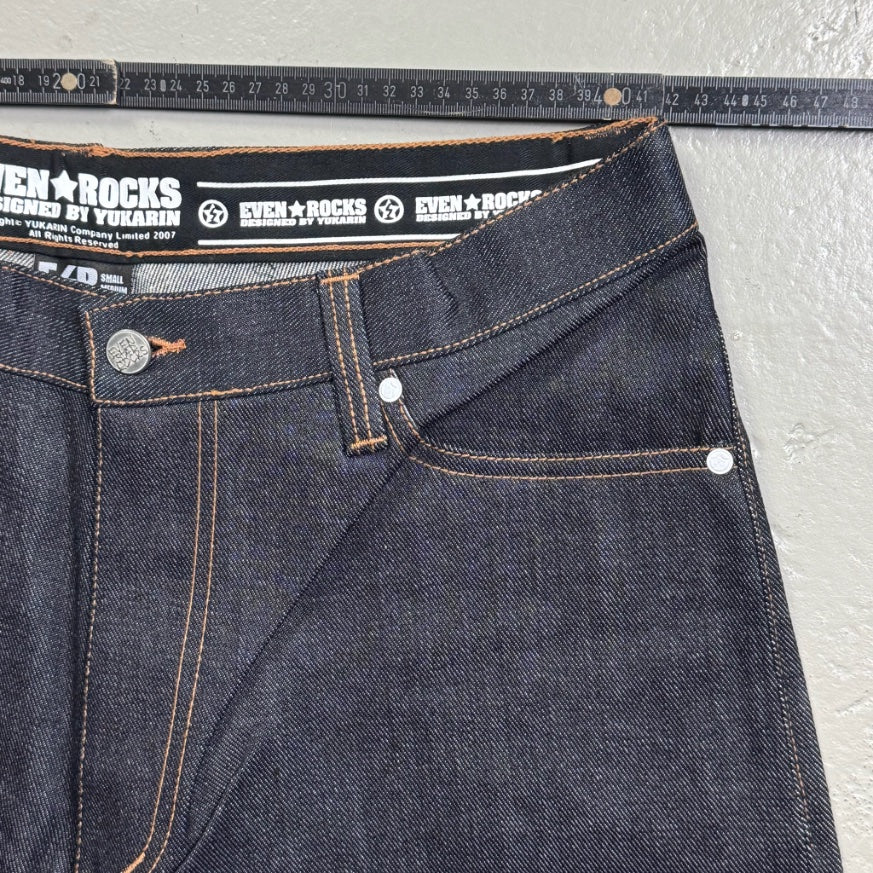 2000's Even Rocks Stiff Baggy/Straight Jeans by Yukarin *rare 32x34
