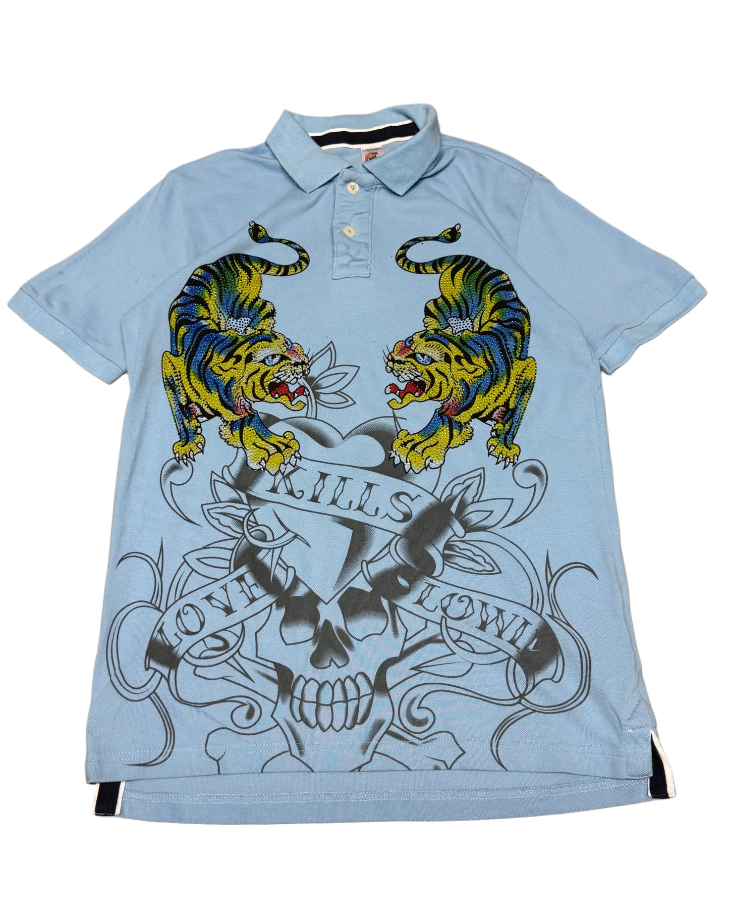 00‘s Ed Hardy Rhinestone Tiger Shirt *selten (L)