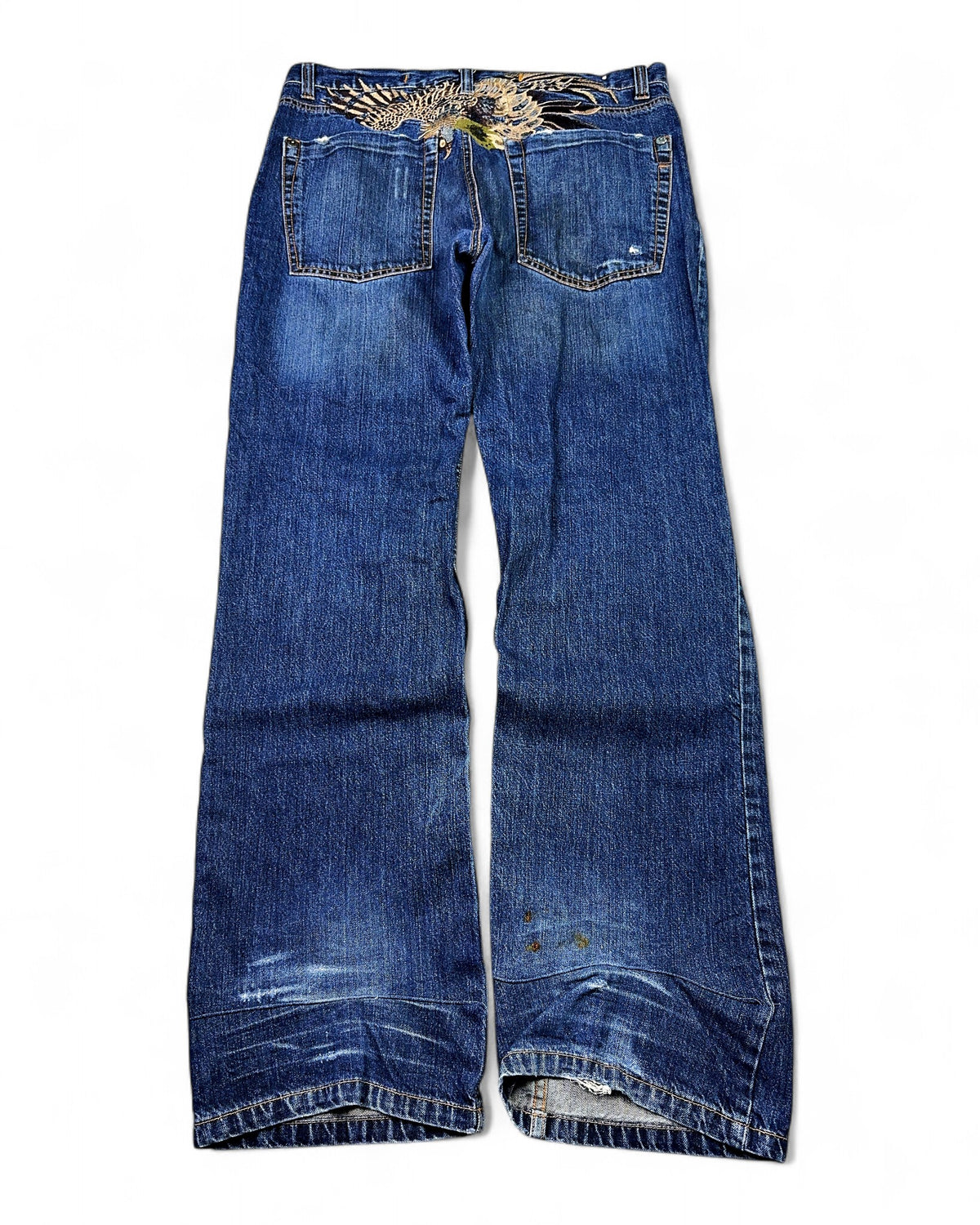 1990's Sabotage German Techno Baggy/Bootcut Jeans *extremely rare 36x34 (XL)