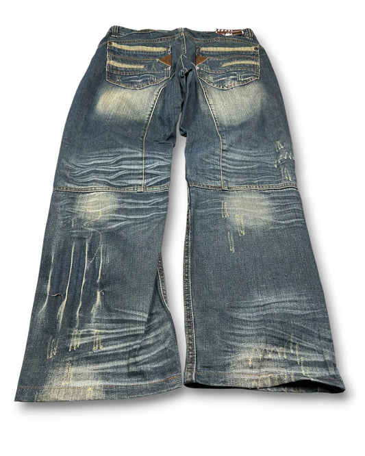 2000's Edusi Straight/Baggy Japanese Jeans *rare 34x30 (L)
