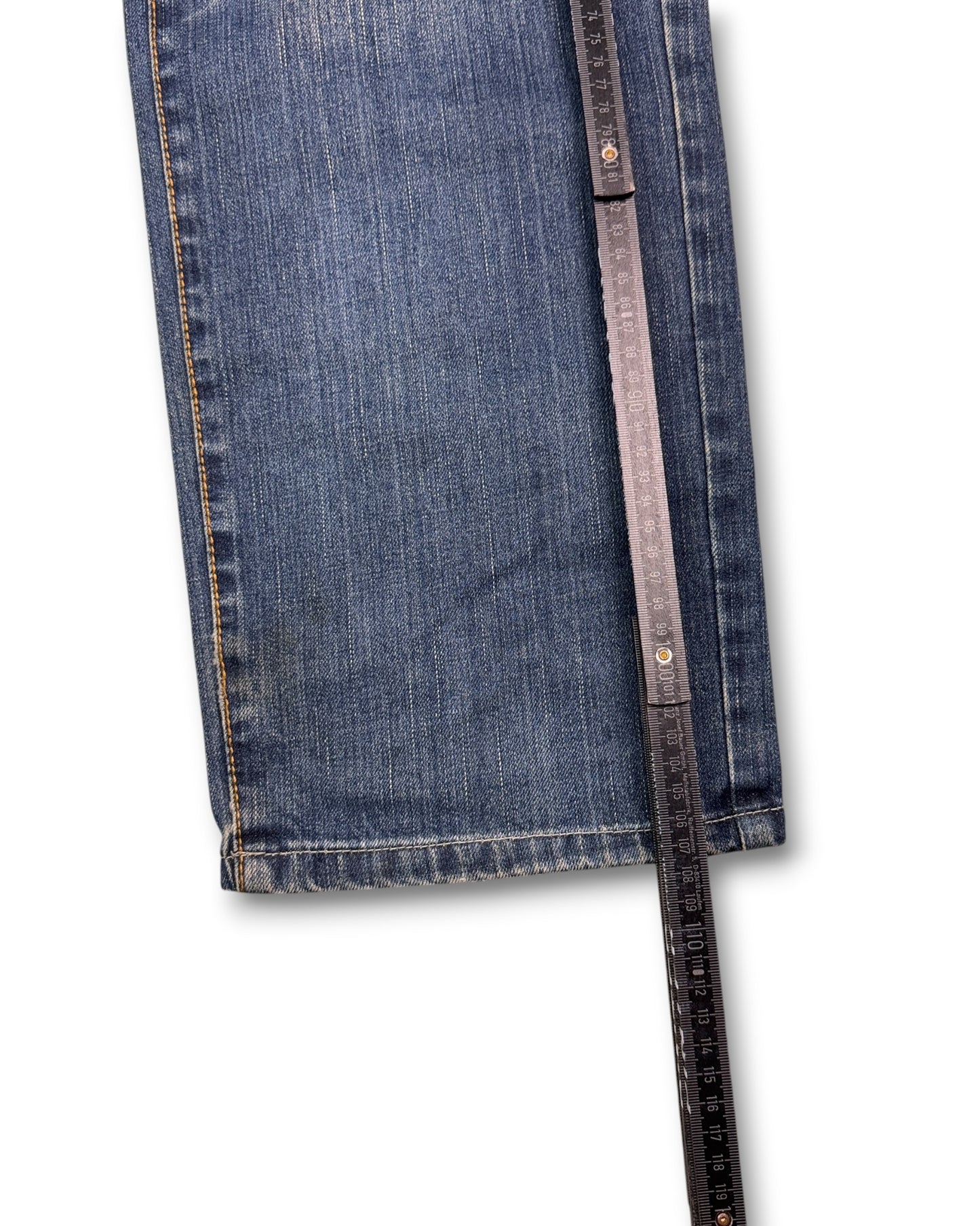 2000's V-blue Japanese Slim/Straight Jeans *rare 36x32 (XL)