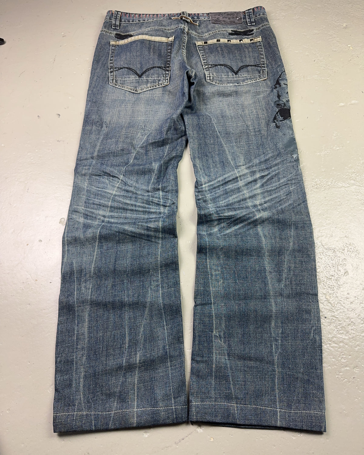 2000's Skull Japanese Baggy Jeans *rare 34x30 (L)