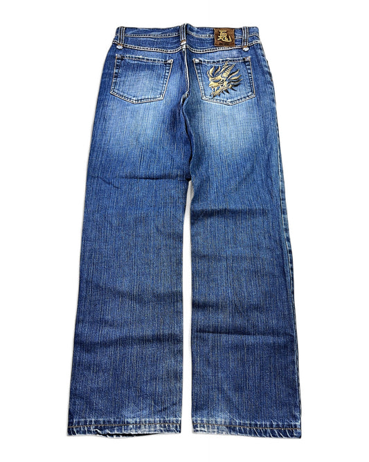 2000's Oniarai Japanese Straight/Baggy Jeans *rare 32x32 (M)