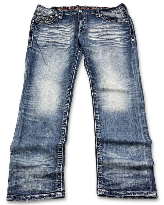 2000‘s Rock Revival Straight Jeans *rare 42x34