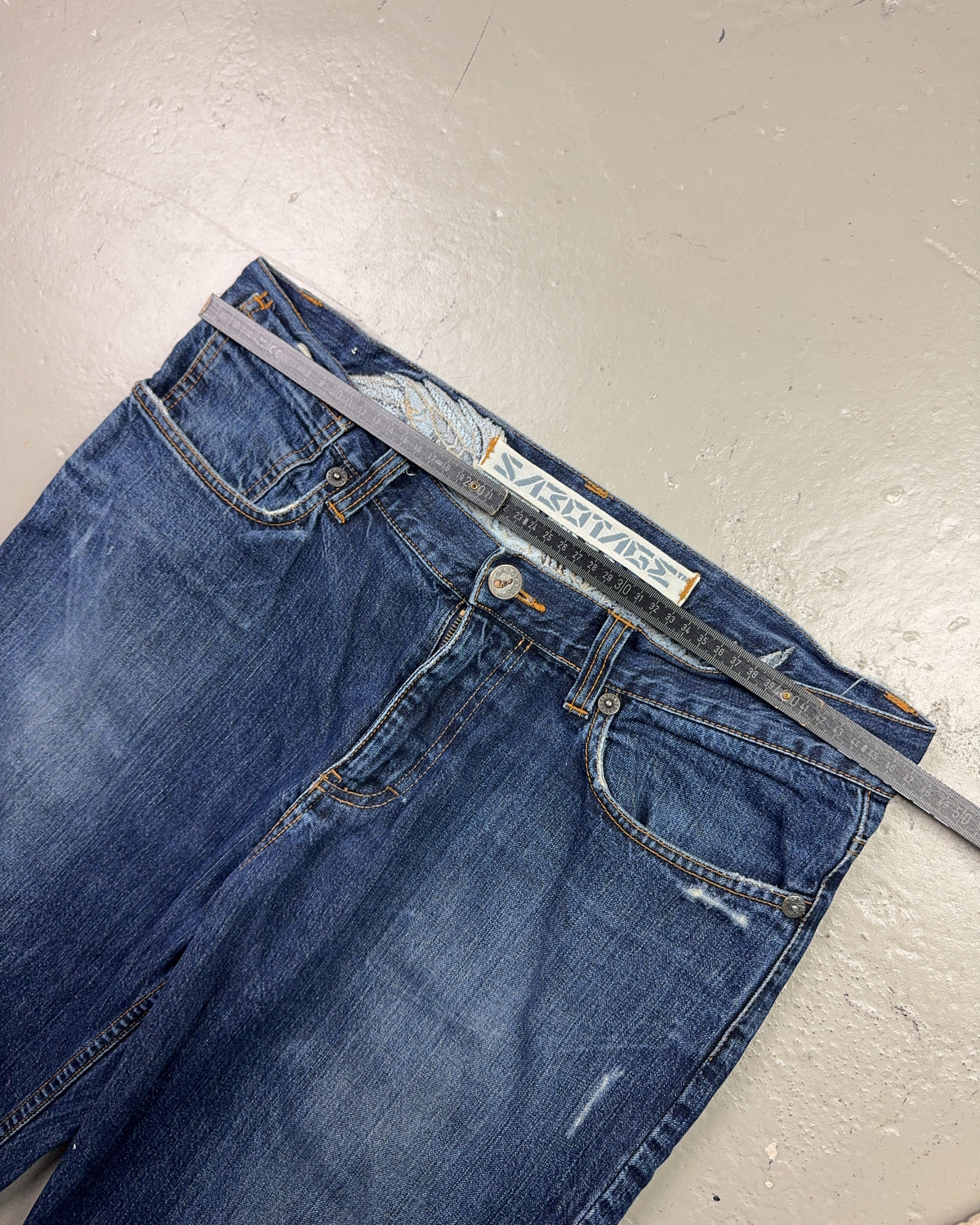 1990's Sabotage German Techno Baggy/Bootcut Jeans *extremely rare 36x34 (XL)