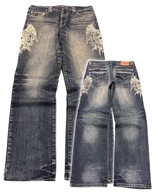 2000‘s Crazy Y2K Baggy Jeans *rare 34x32