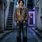 1980's Fighter Squadron Graphic Leather Bomber Jacket *extremely rare (L) - Lennys Vintage