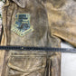 1980's Fighter Squadron Graphic Leather Bomber Jacket *extremely rare (L) - Lennys Vintage