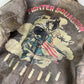 1980's Fighter Squadron Graphic Leather Bomber Jacket *extremely rare (L) - Lennys Vintage