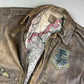 1980's Fighter Squadron Graphic Leather Bomber Jacket *extremely rare (L) - Lennys Vintage