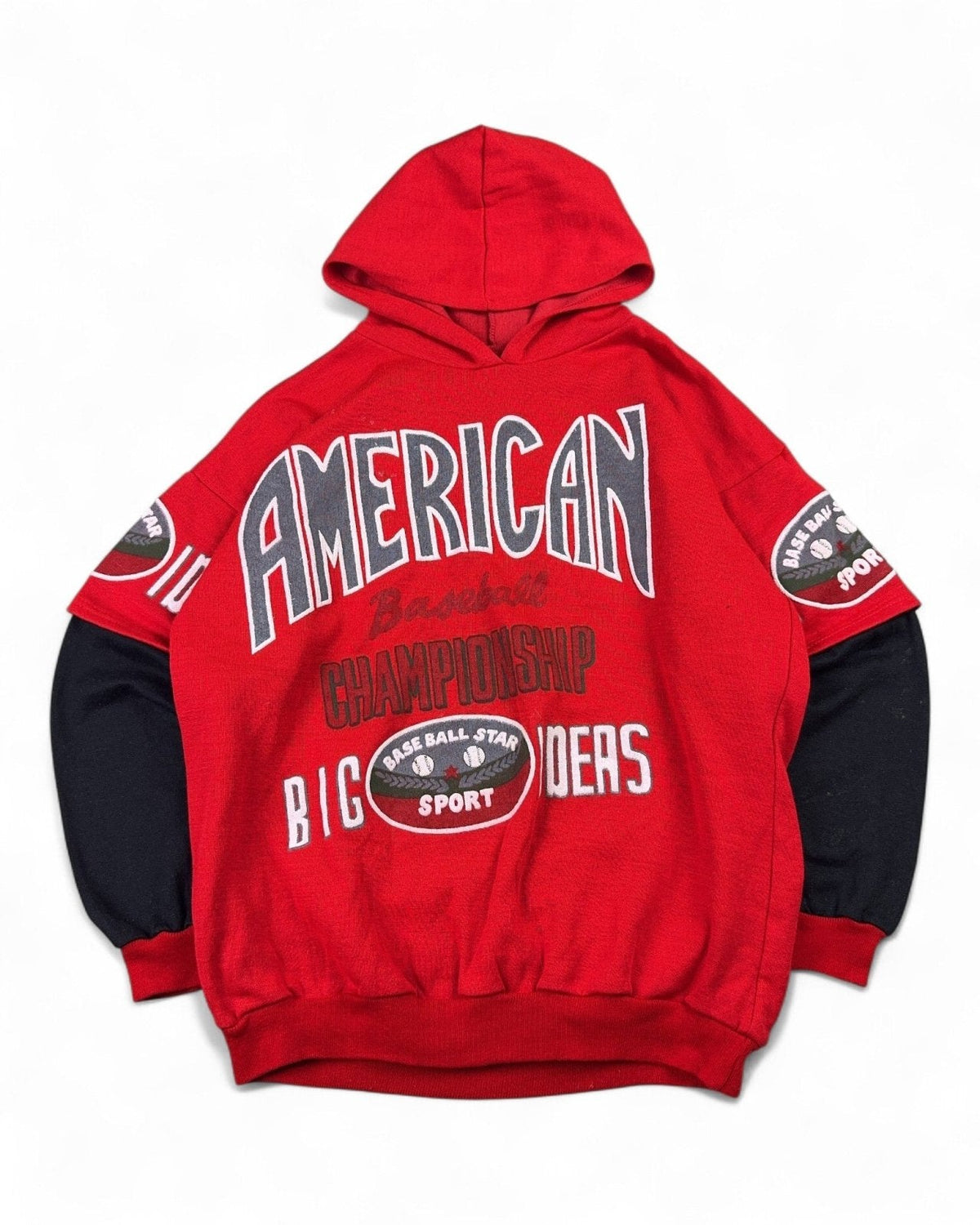 1990's Amercian Baseball Hoodie * (XL) - Lennys Vintage