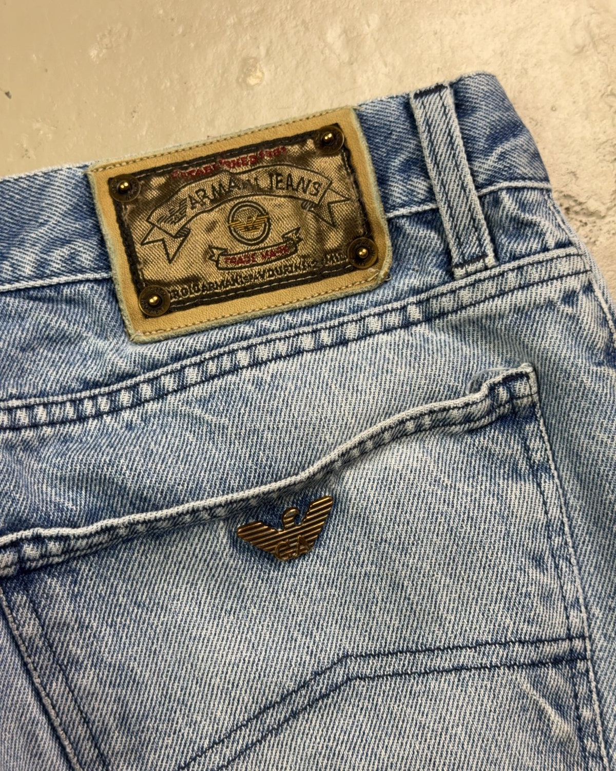 1990's Armani Jeans Baggy Jeans *rare 34x32 (L) - Lennys Vintage