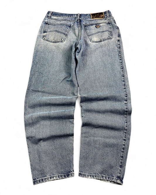 1990's Armani Jeans Baggy Jeans *rare 34x32 (L) - Lennys Vintage