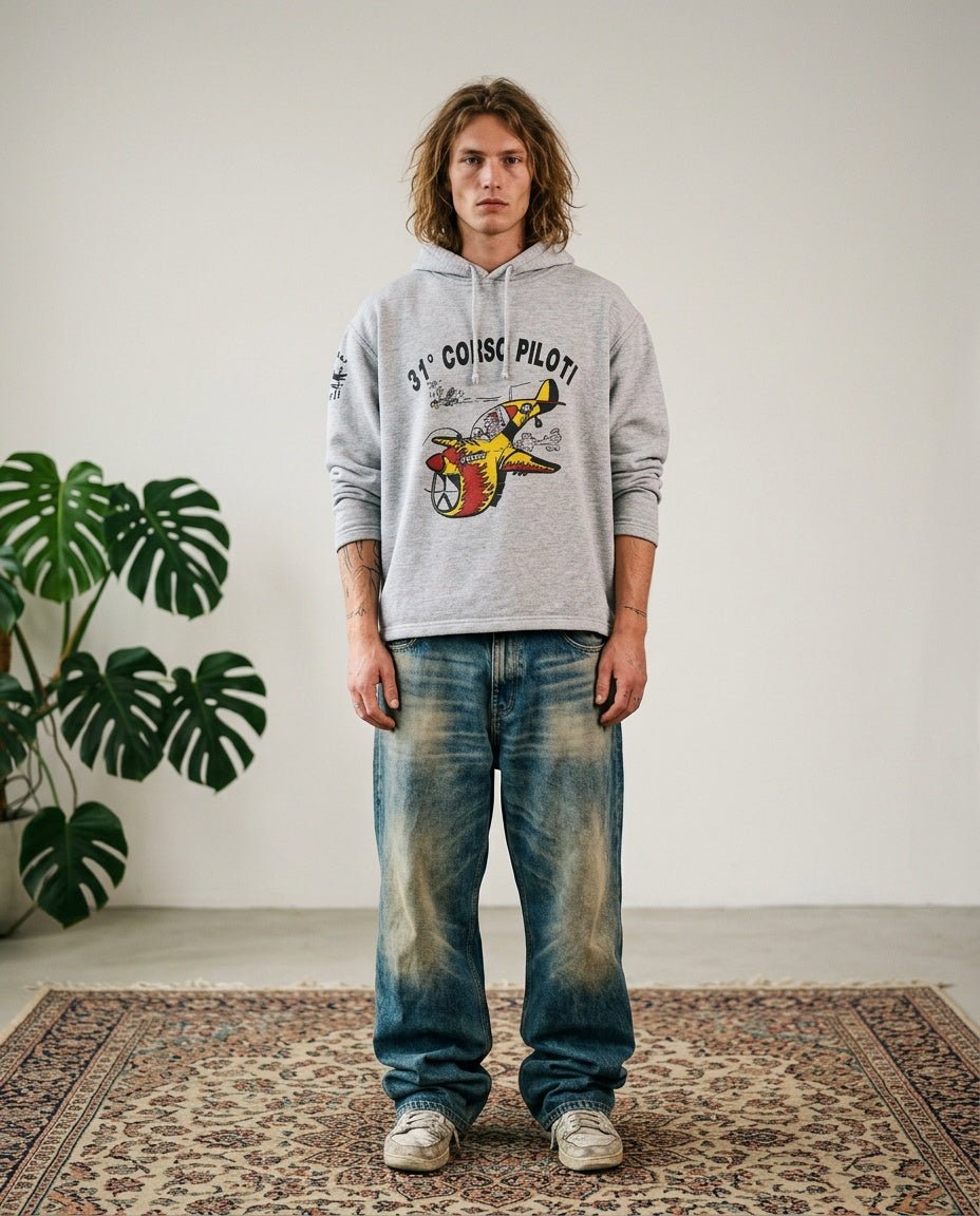 1990's Corso Piloti Hoodie Men's *rare (L) - Lennys Vintage