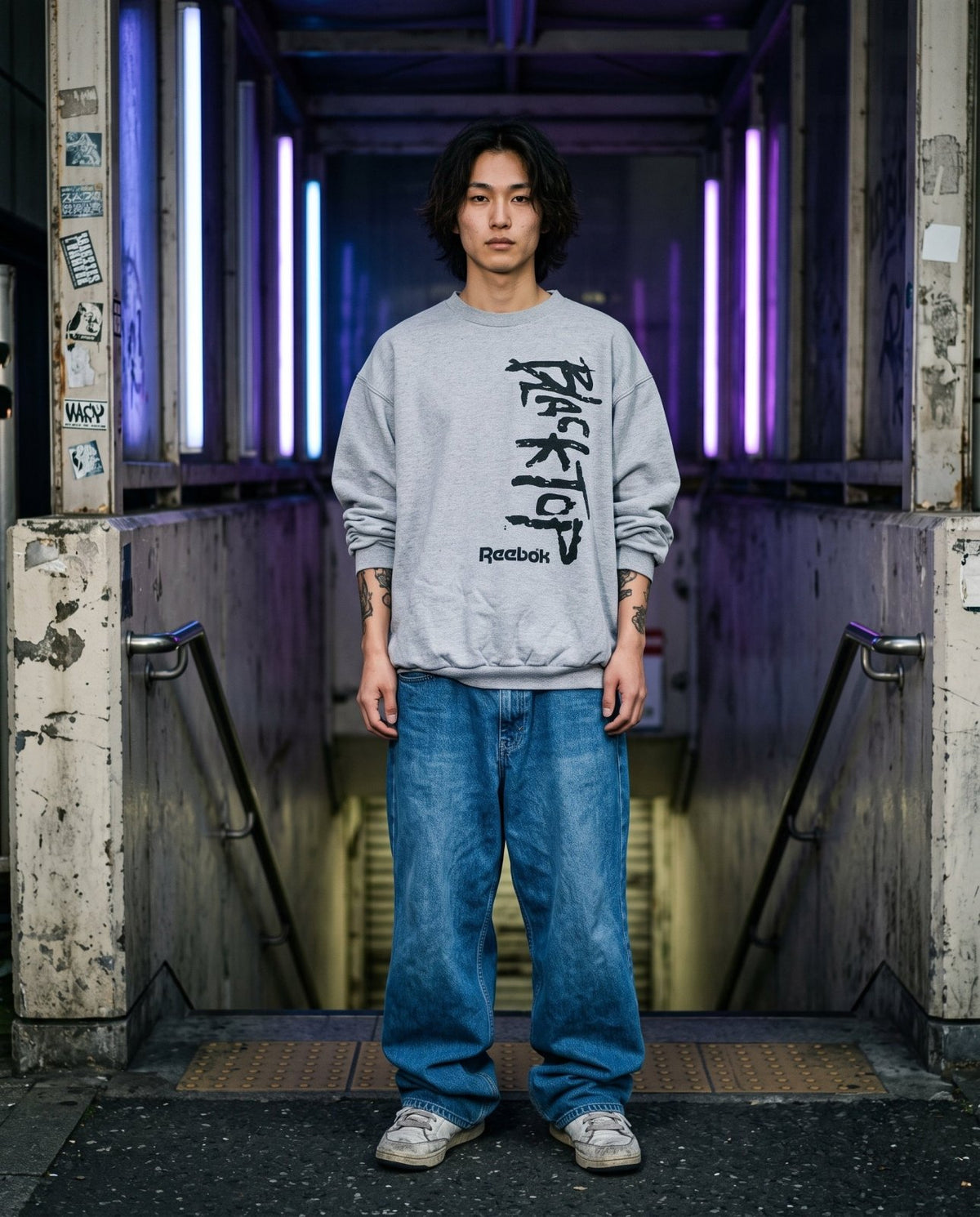 1990's Reebok Blacktop Sweater *rare (L) - Lennys Vintage