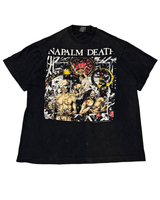 1992 Napalm Death Archive Shirt ’Campaign For Musical Destruction’ Europe Tour *extrem selten (XL) - Lennys Vintage