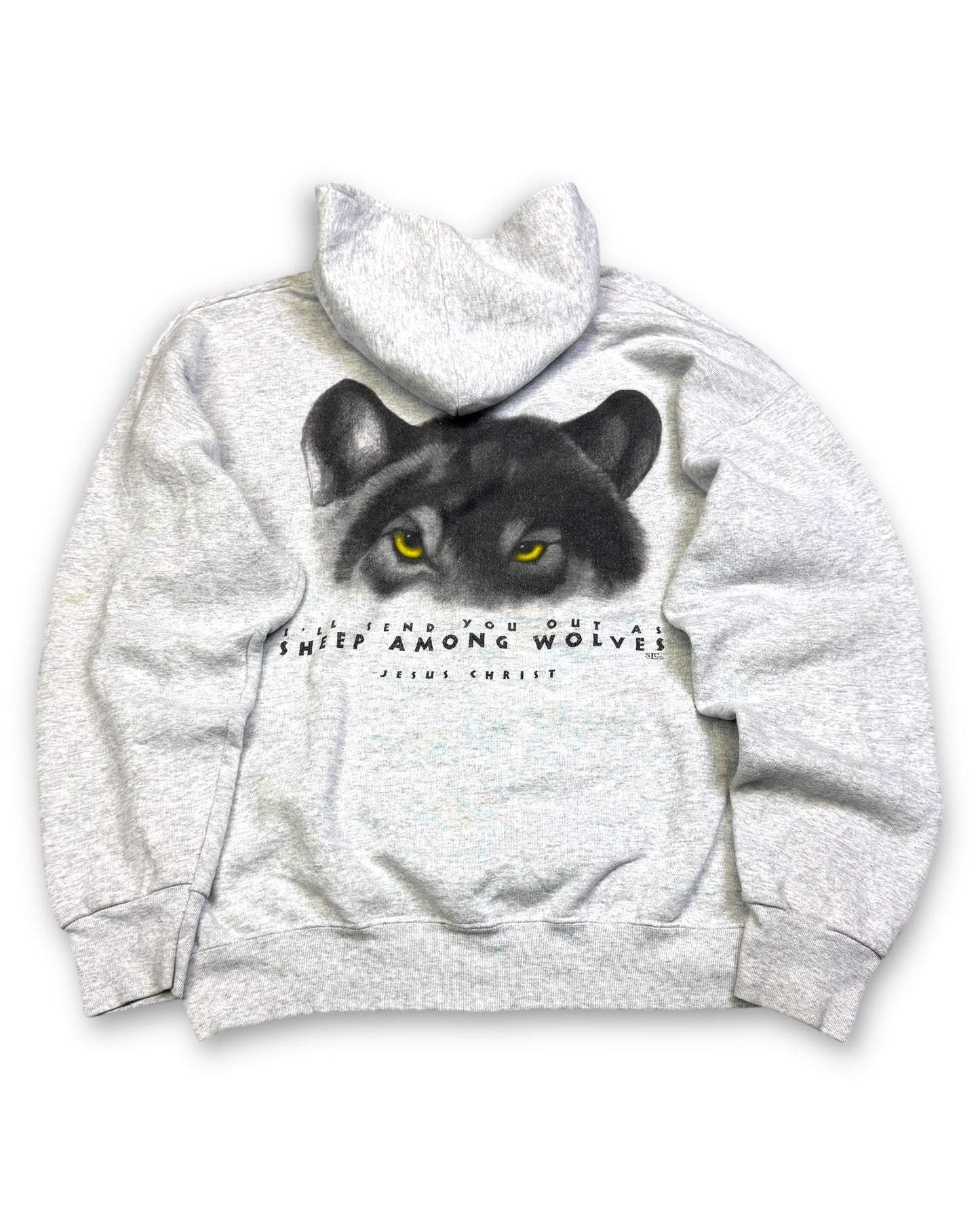 1997 Sheep Among Wolves - Jesus Christ Hoodie *very rare (XL) - Lennys Vintage