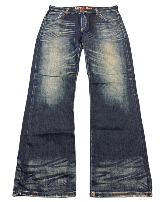 2000‘s Nippon Blue Japanese Archive Baggy Jeans *very rare 34x32