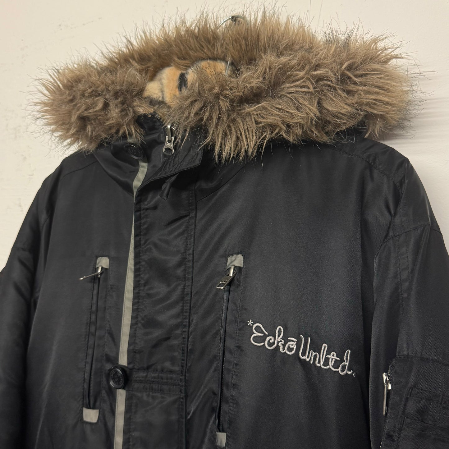 00‘s ECKŌ Unltd. Reversible 2in1 Fir Jacket Y2K/Vintage *extrem selten (XL)