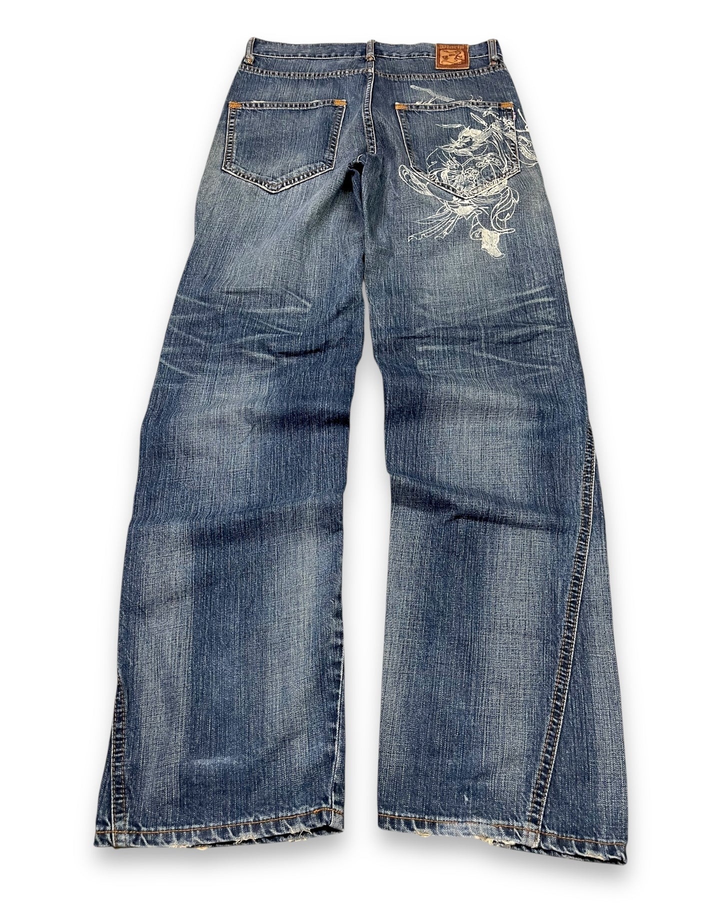 2000‘s Machi Japanese Baggy Jeans „limited f*cking edition“ *very rare 31x34