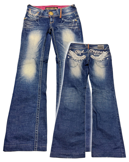 2000‘s Red Pepper Japanese Flared/Low Waist Jeans Women‘s *extrem selten (S)