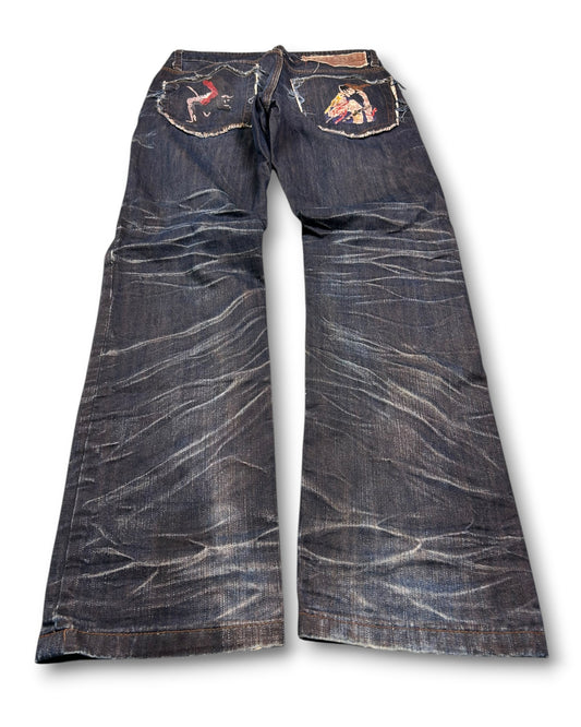 2000's Big Train Straight/Baggy Japanese Archive Jeans *very rare 32x32 (M)