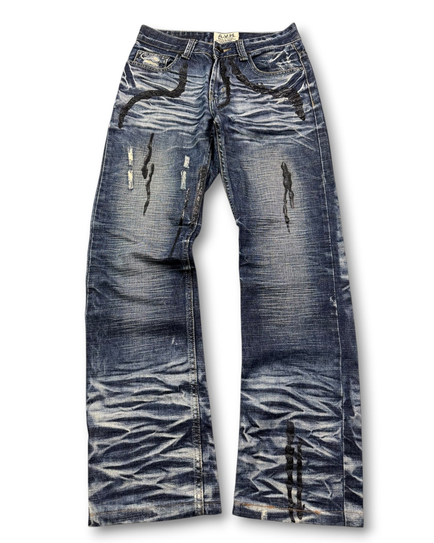 2000's A.v.h. Straight/Baggy Japanese Archive Jeans *very rare 28x30 (S)
