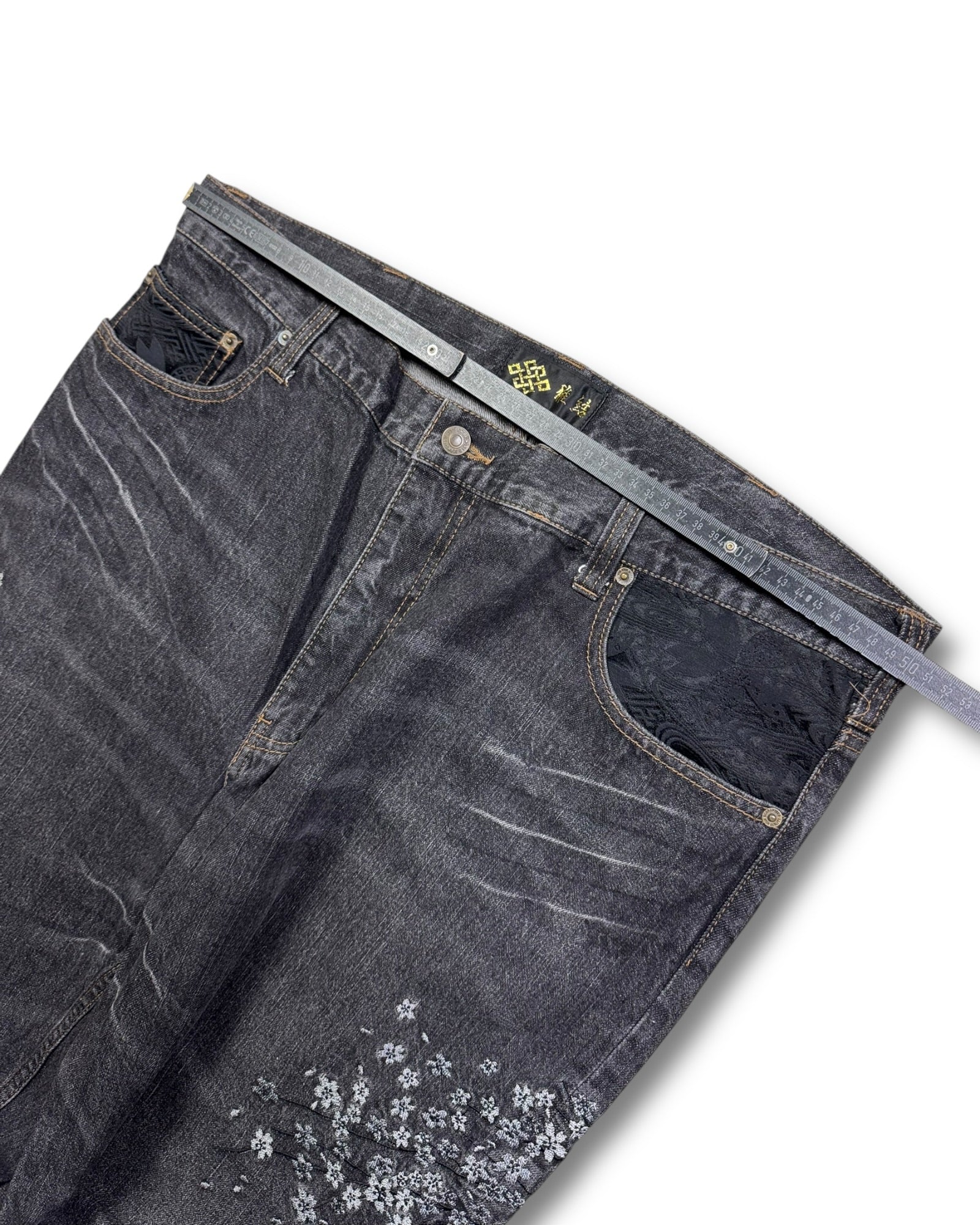 2000's Cherry Blossom Japanese Baggy Jeans * 40x28 (3XL)
