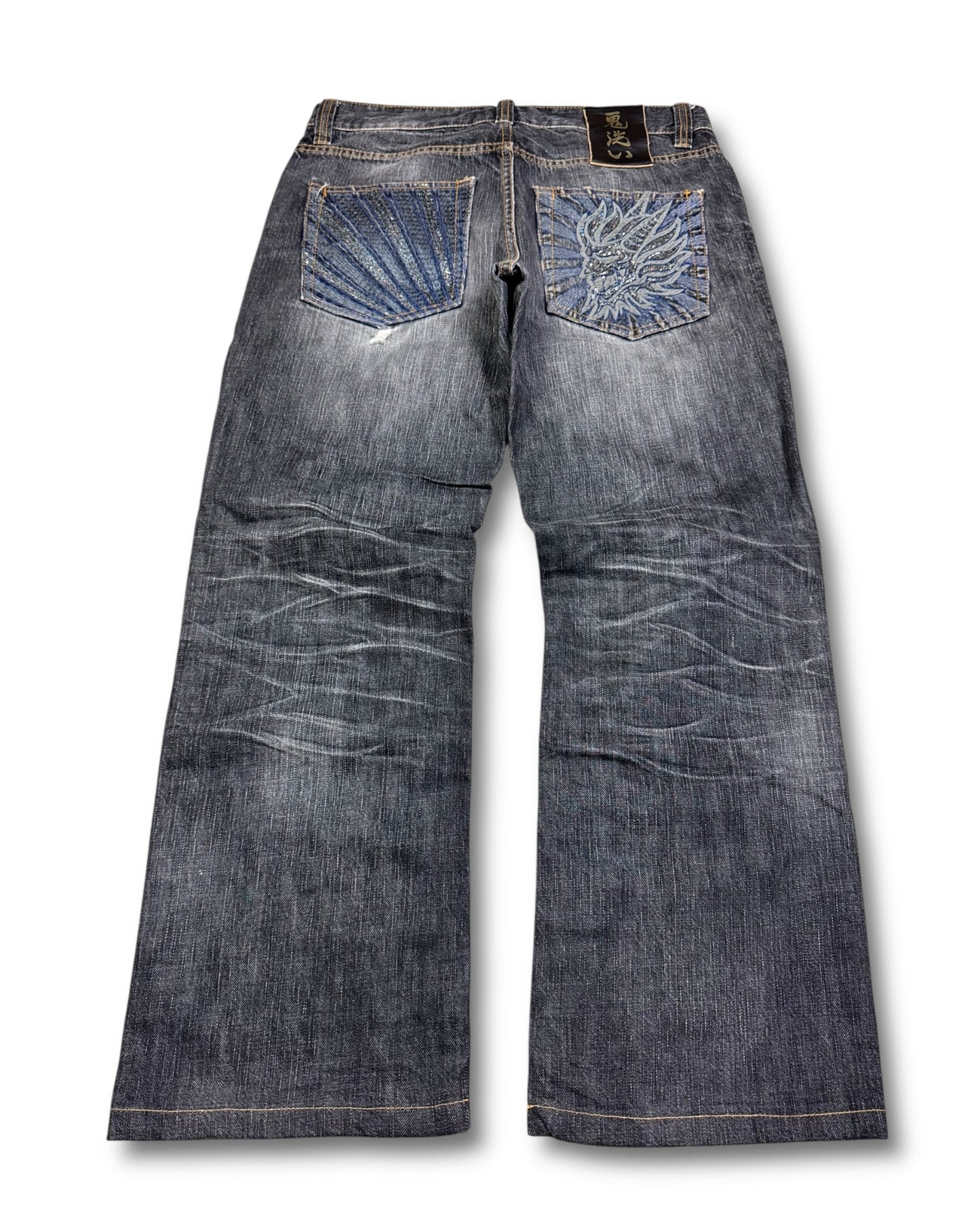 2000's Japanese Straight/Baggy Jeans *very rare 32x28 (M)