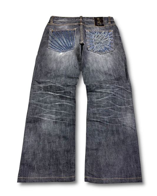2000's Japanese Straight/Baggy Jeans *very rare 32x28 (M)