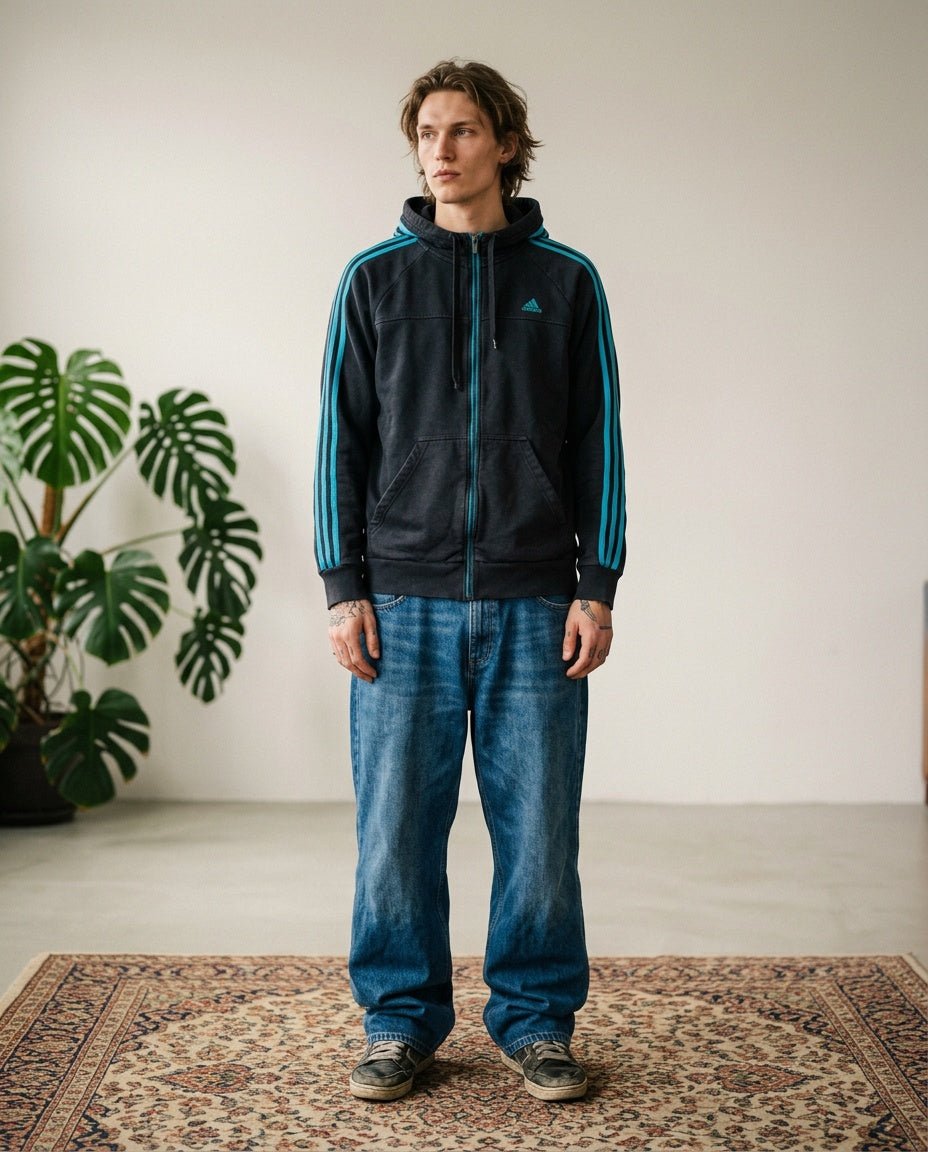 2000's Adidas Zip Hoodie * (L) - Lennys Vintage
