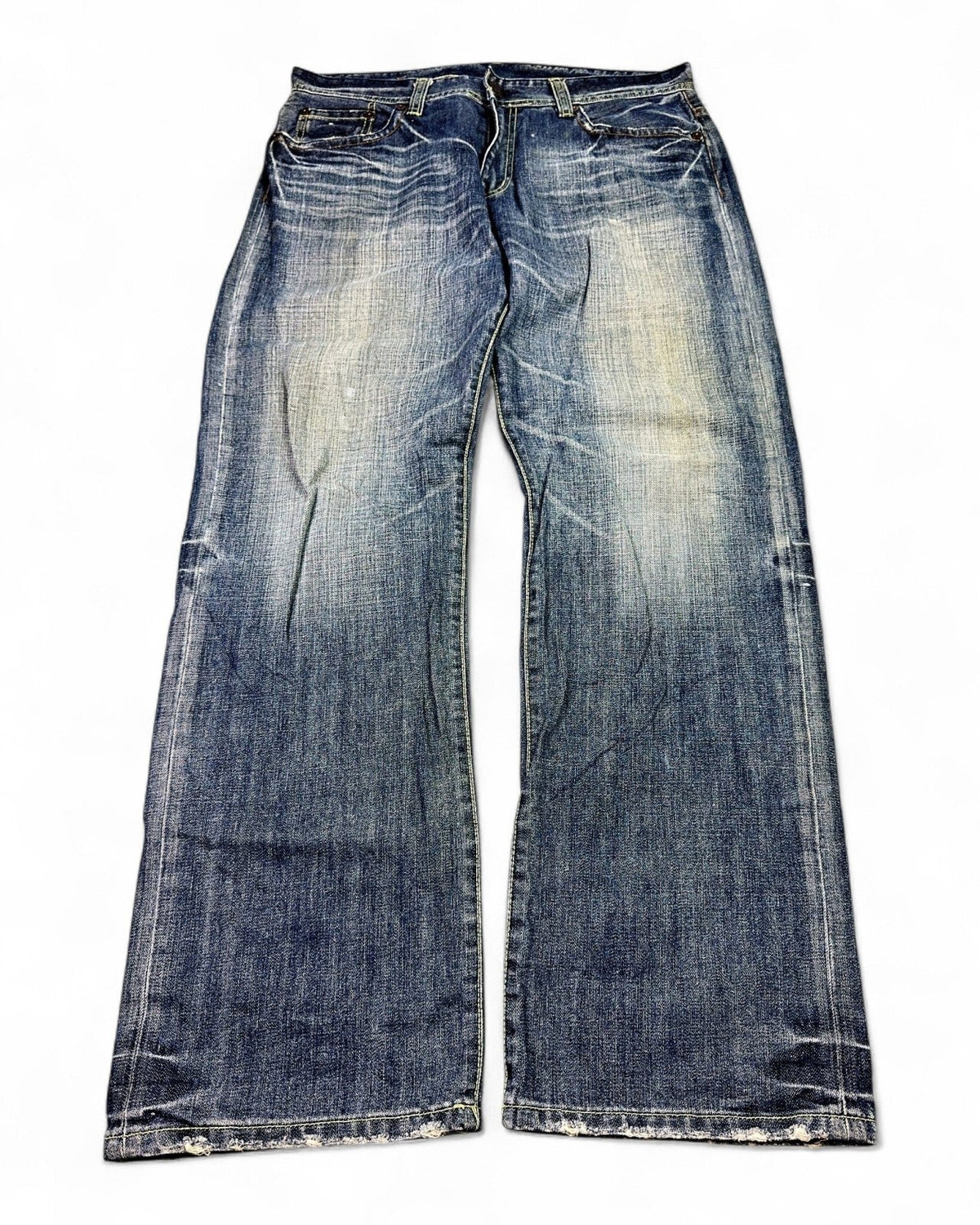 2000's Big Foot Japanese Baggy/Bootcut Jeans *rare 34x34 (L) - Lennys Vintage