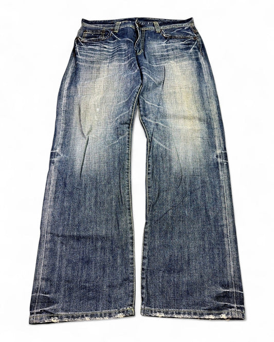 2000's Big Foot Japanese Baggy/Bootcut Jeans *rare 34x34 (L) - Lennys Vintage
