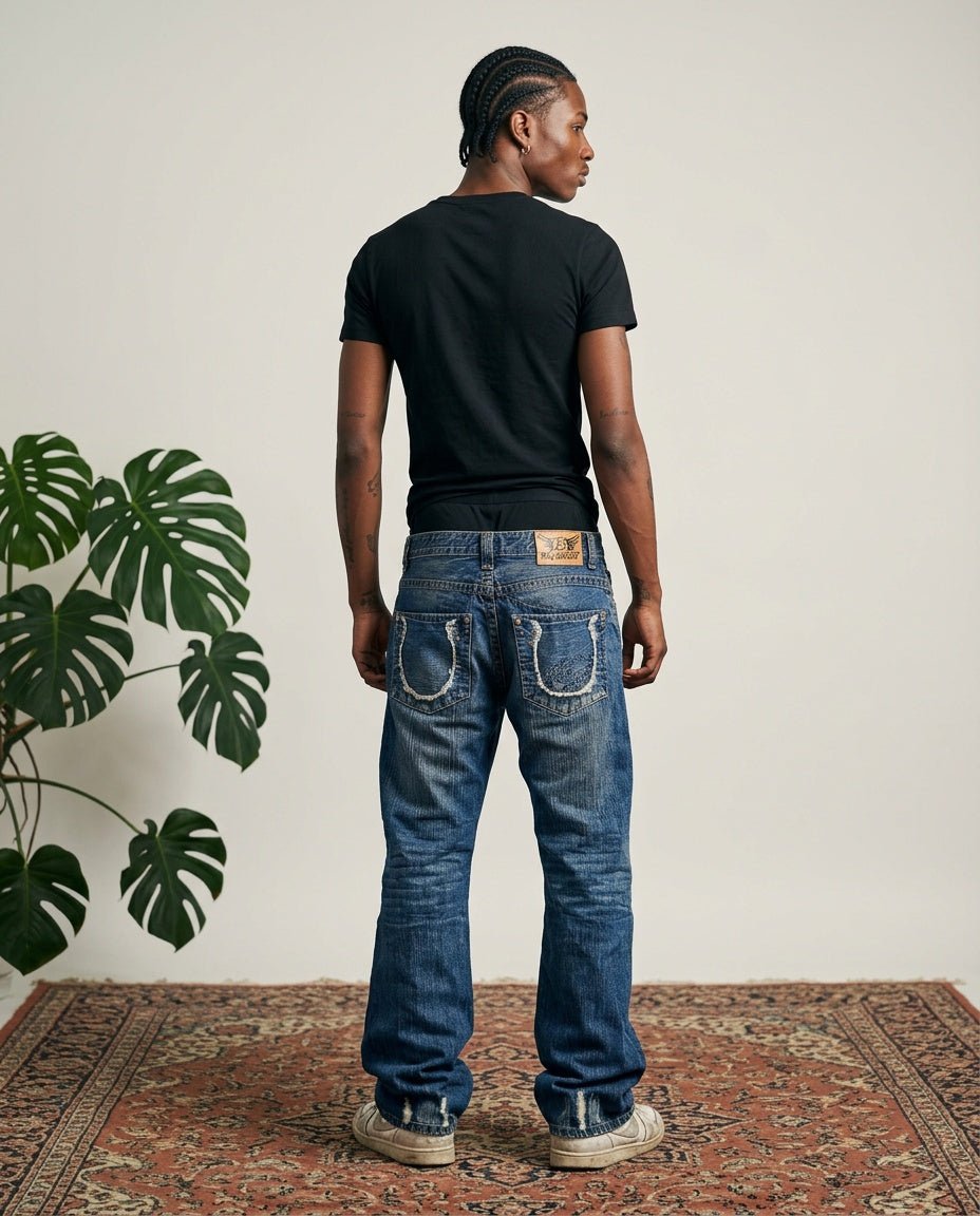 2000's Big Group Japanese Archive Straight/Baggy Jeans *very rare 30x34 (M) - Lennys Vintage