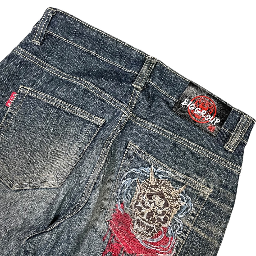 2000‘s Big Group Japanese Straight Jeans *rare 30x30 - Lennys Vintage