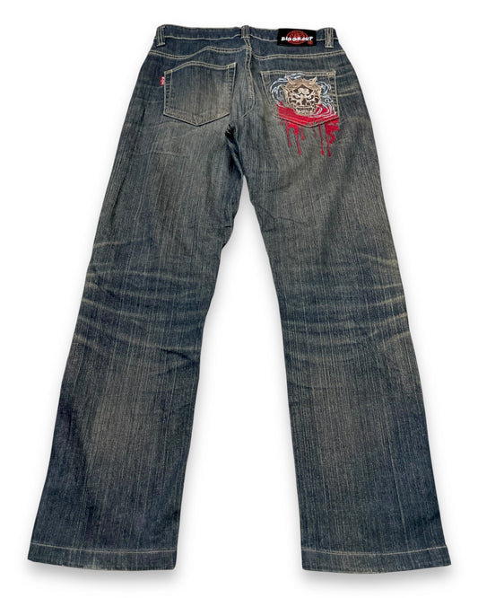 2000‘s Big Group Japanese Straight Jeans *rare 30x30 - Lennys Vintage