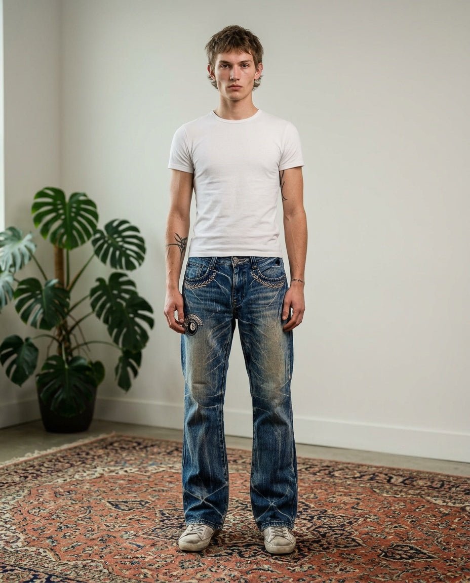 2000's Big Train Japanese Archive Straight/Baggy Jeans *very rare 32x32 (M) - Lennys Vintage